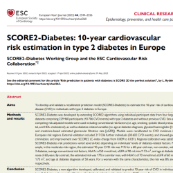 SCORE2-Diabetes: 10-year cardiovascular  risk estimation in type 2 diabetes in Europe